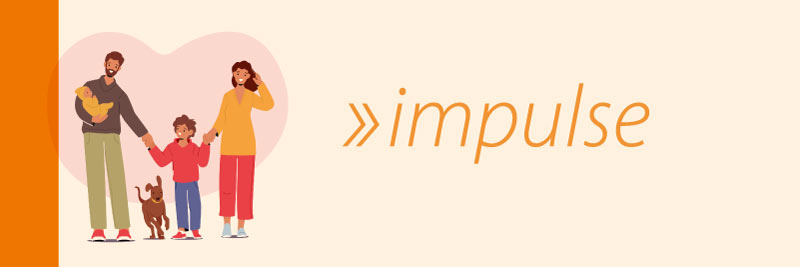 Banner für Veranstaltung Impulse – Man sieht eine Illustration einer Familie