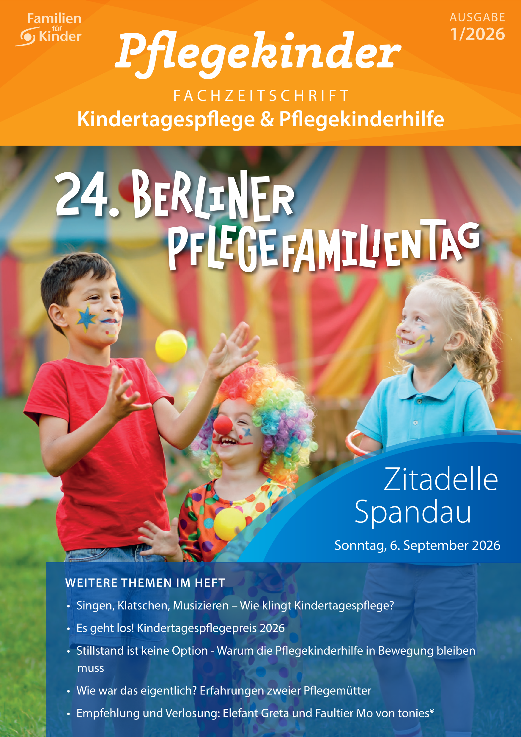 Titelblatt der Fachzeitschrift "Pflegekinder" 1/2026